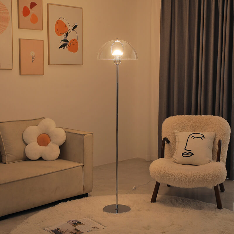 Contemporary floor lamp with acrylic shade