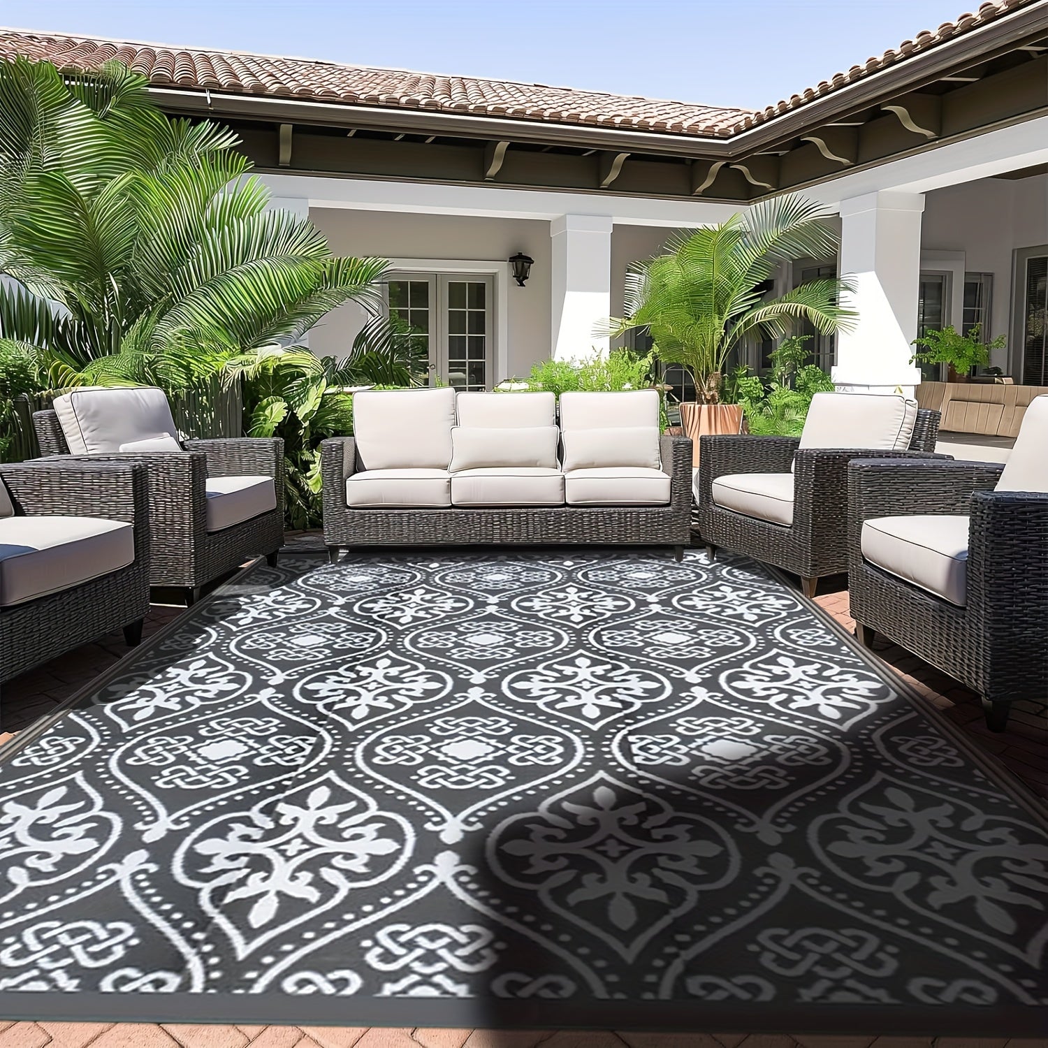 Großer Outdoor-Wendeteppich Luxus-Aster Selection