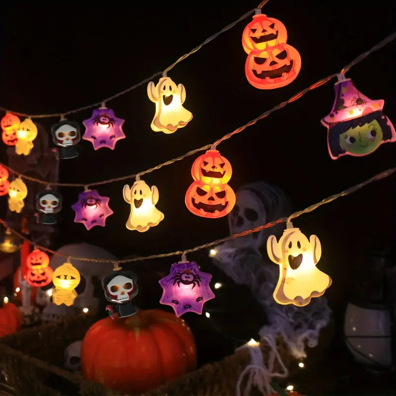 Halloween Kürbis Spinnen Lichterkette