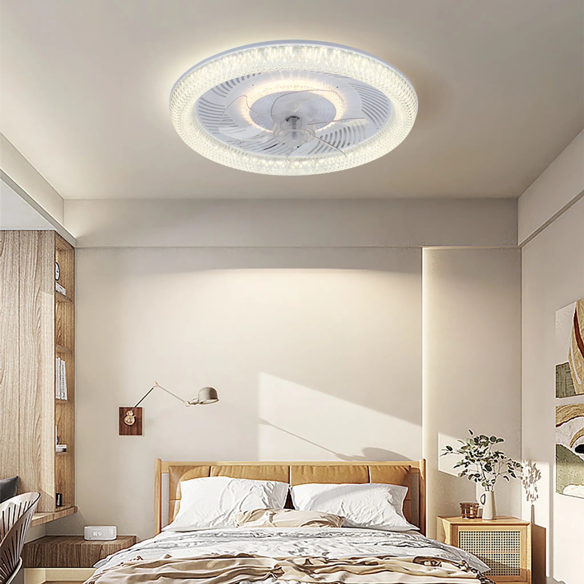Flache LED-Deckenventilatorleuchte