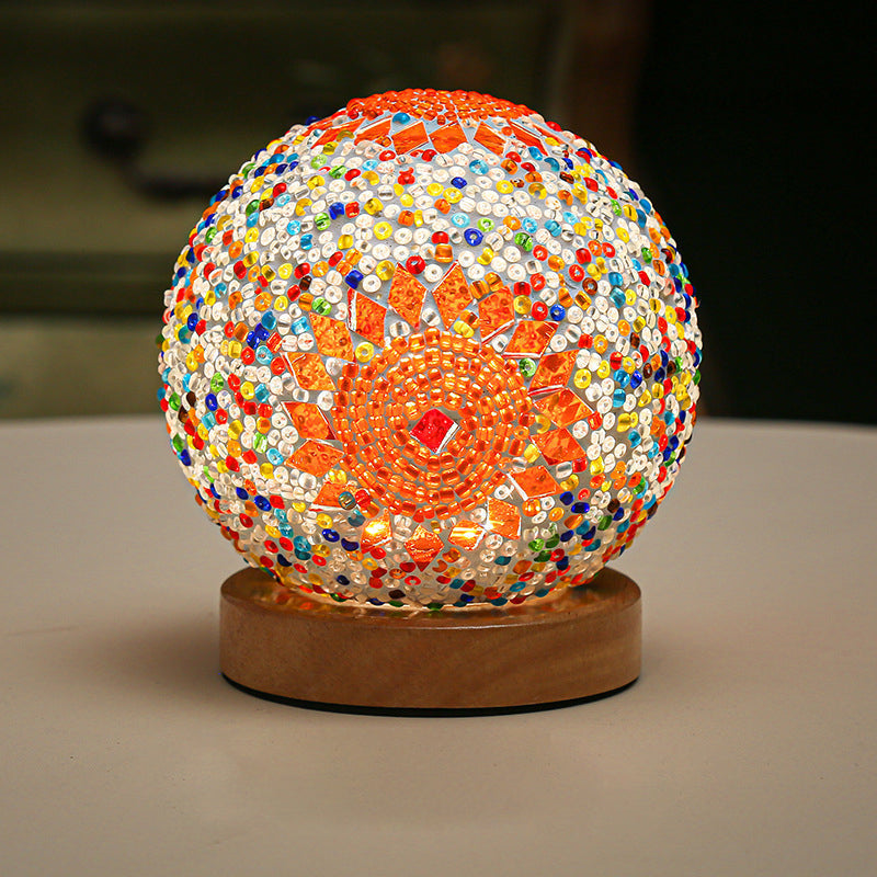 Elegant dimmable mosaic table lamp