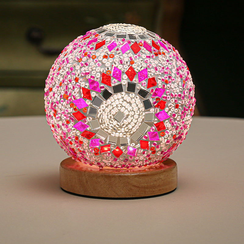 Elegant dimmable mosaic table lamp