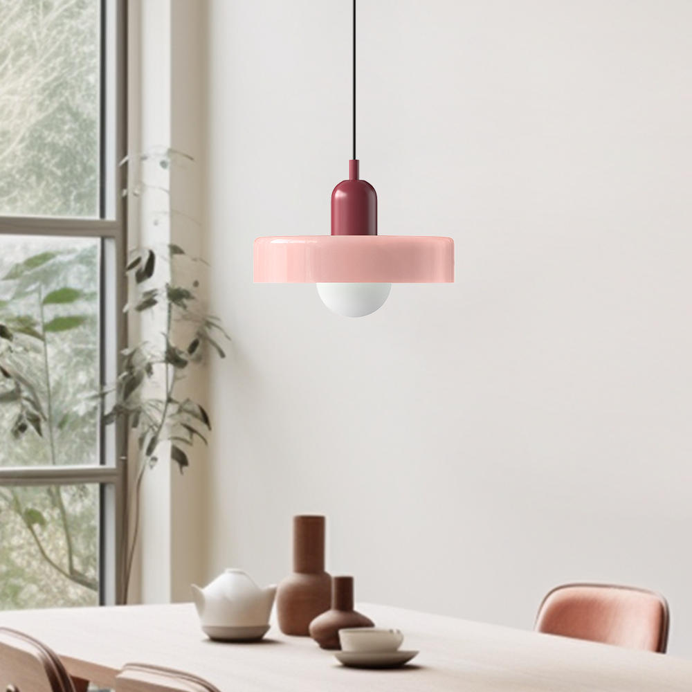 Bunter Bauhaus Glas-Pendelleuchte