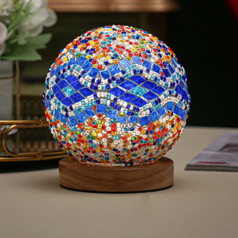 Elegant dimmable mosaic table lamp