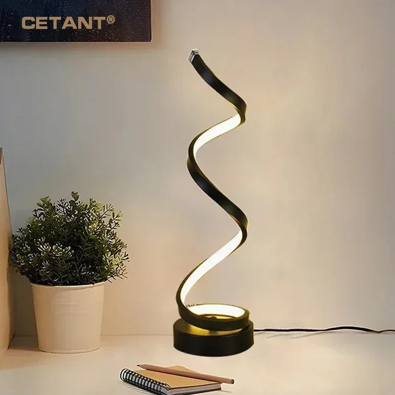 Lampe de table spirale à intensité variable