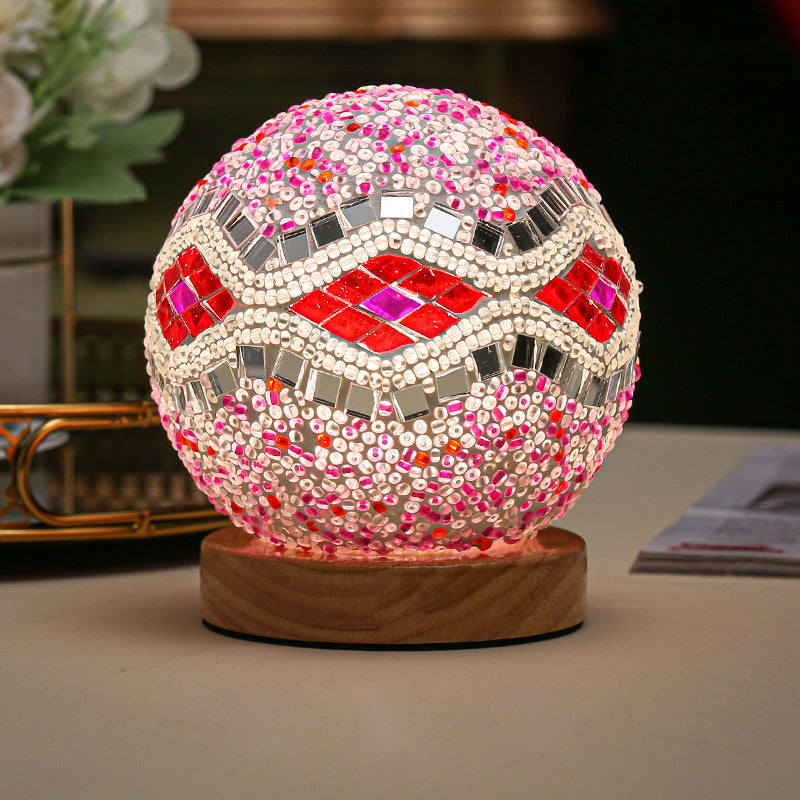 Elegant dimmable mosaic table lamp