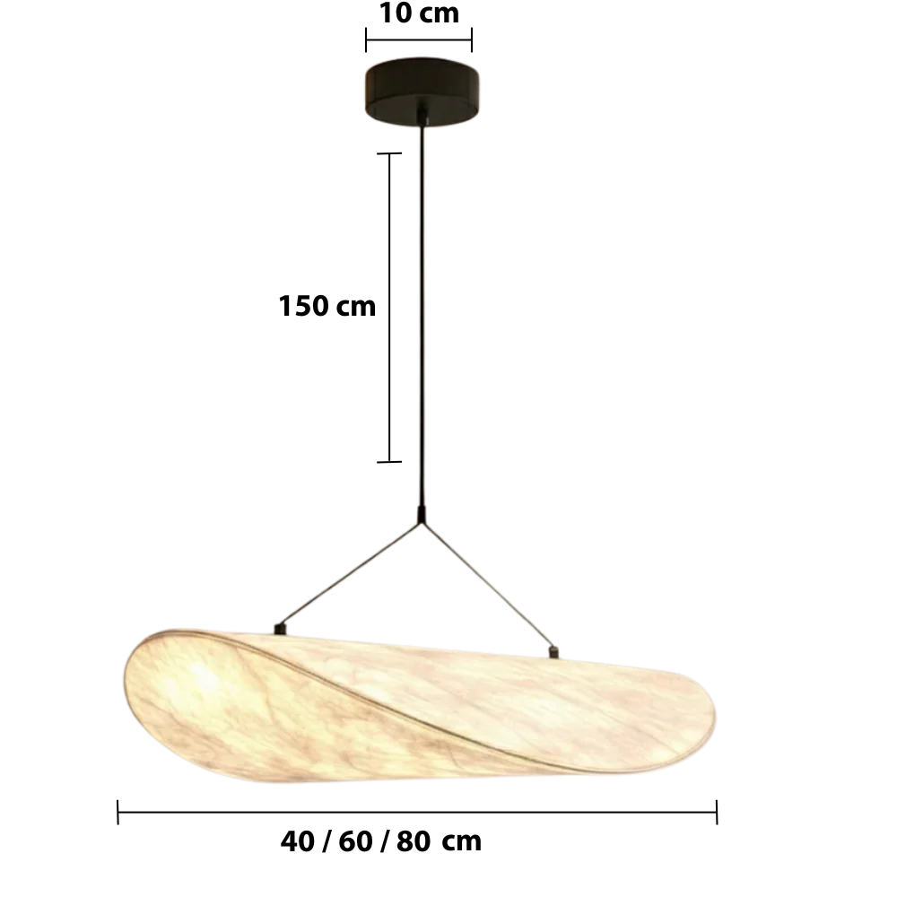 Minimalistische Pendelleuchte aus Seide