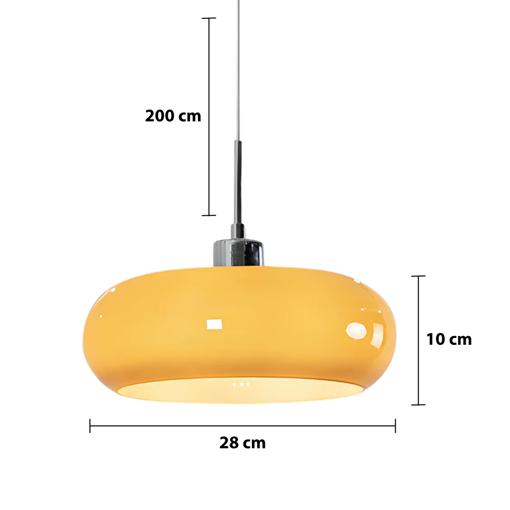Moderne Glaspendelleuchte im Bauhaus-Design