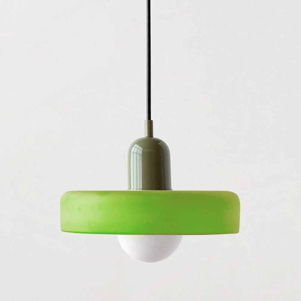Bunter Bauhaus Glas-Pendelleuchte
