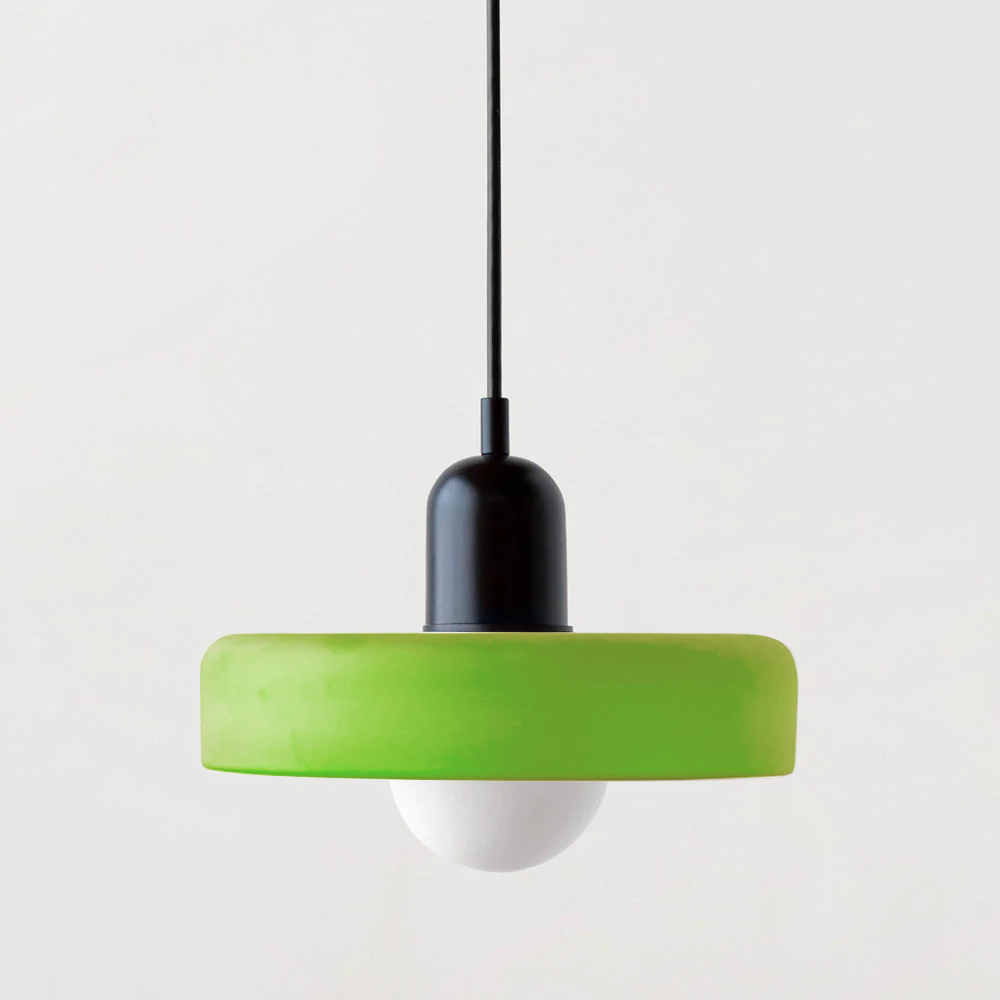 Bunter Bauhaus Glas-Pendelleuchte