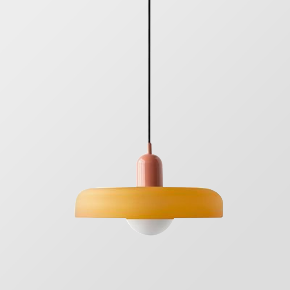 Bunter Bauhaus Glas-Pendelleuchte