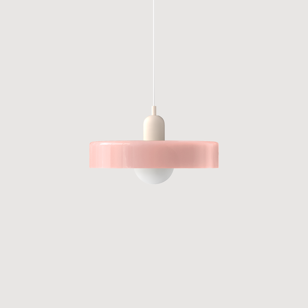 Bunter Bauhaus Glas-Pendelleuchte