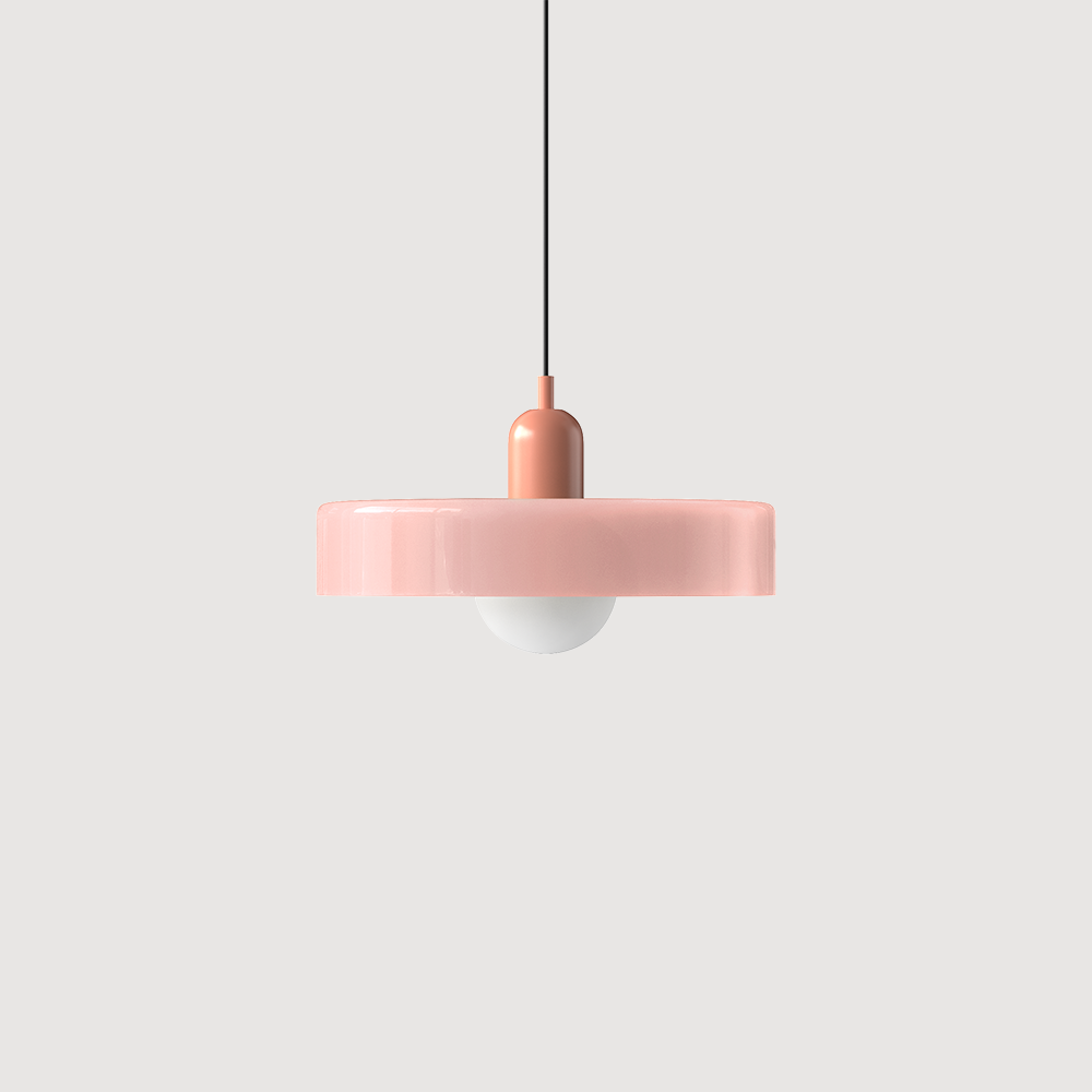 Bunter Bauhaus Glas-Pendelleuchte