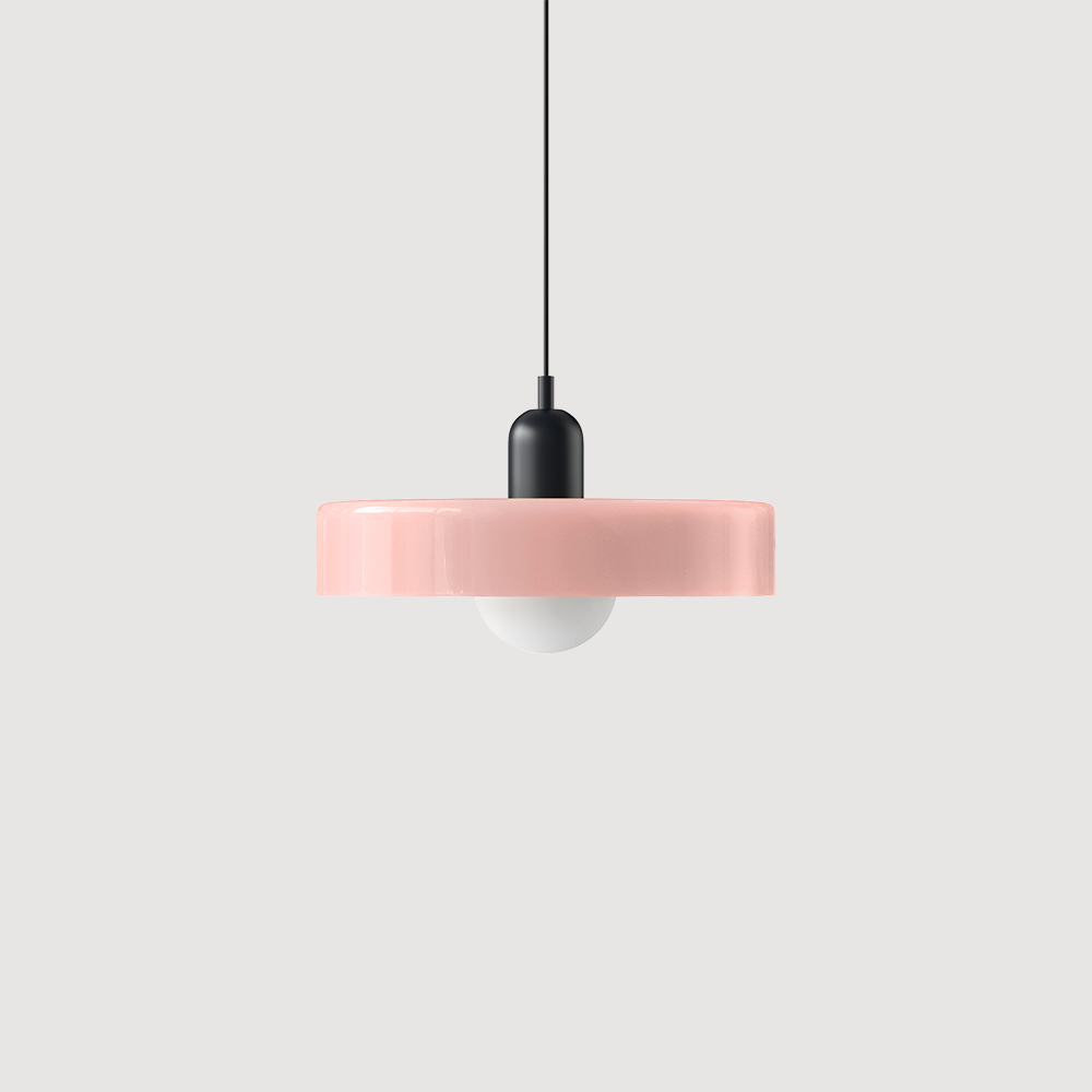 Bunter Bauhaus Glas-Pendelleuchte