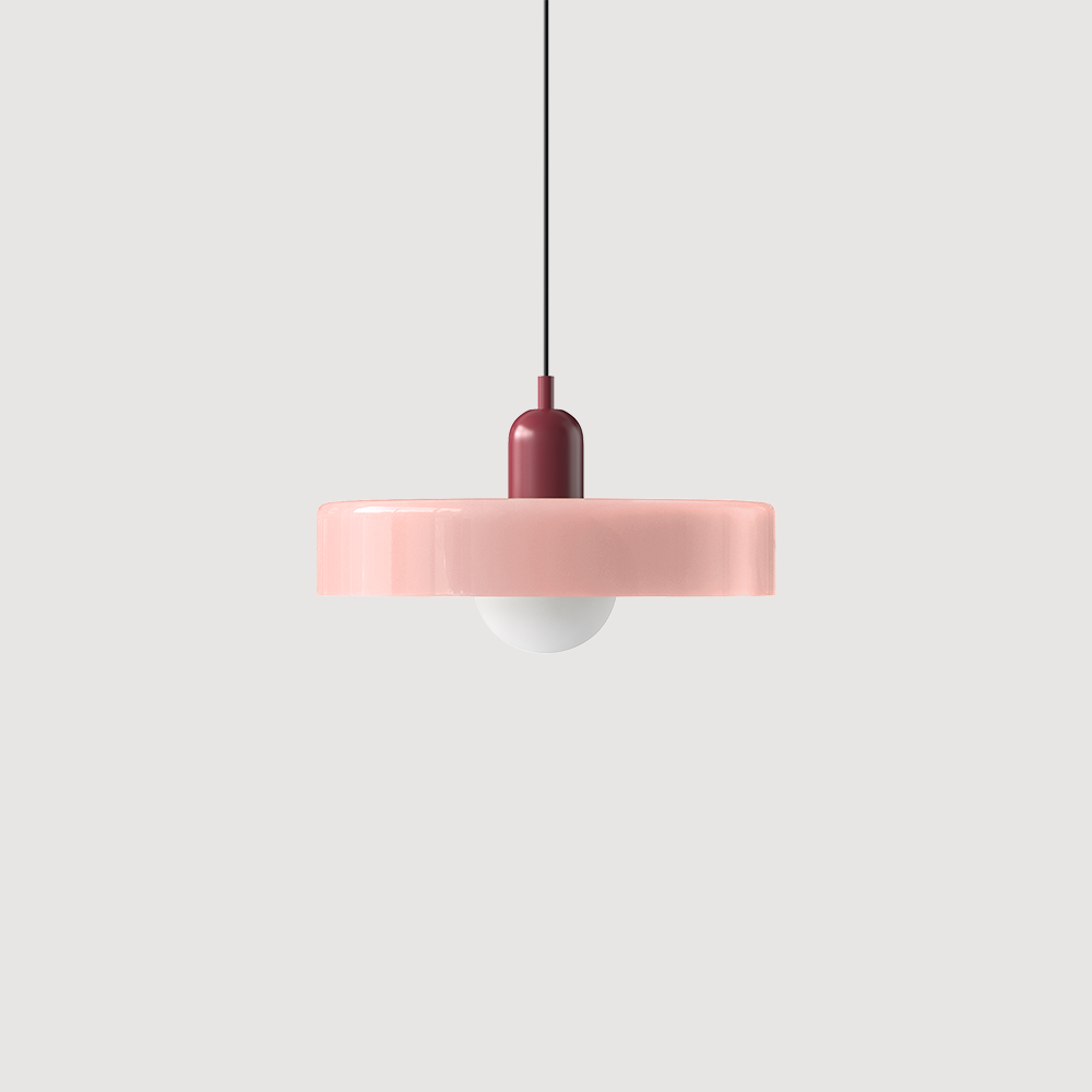 Bunter Bauhaus Glas-Pendelleuchte