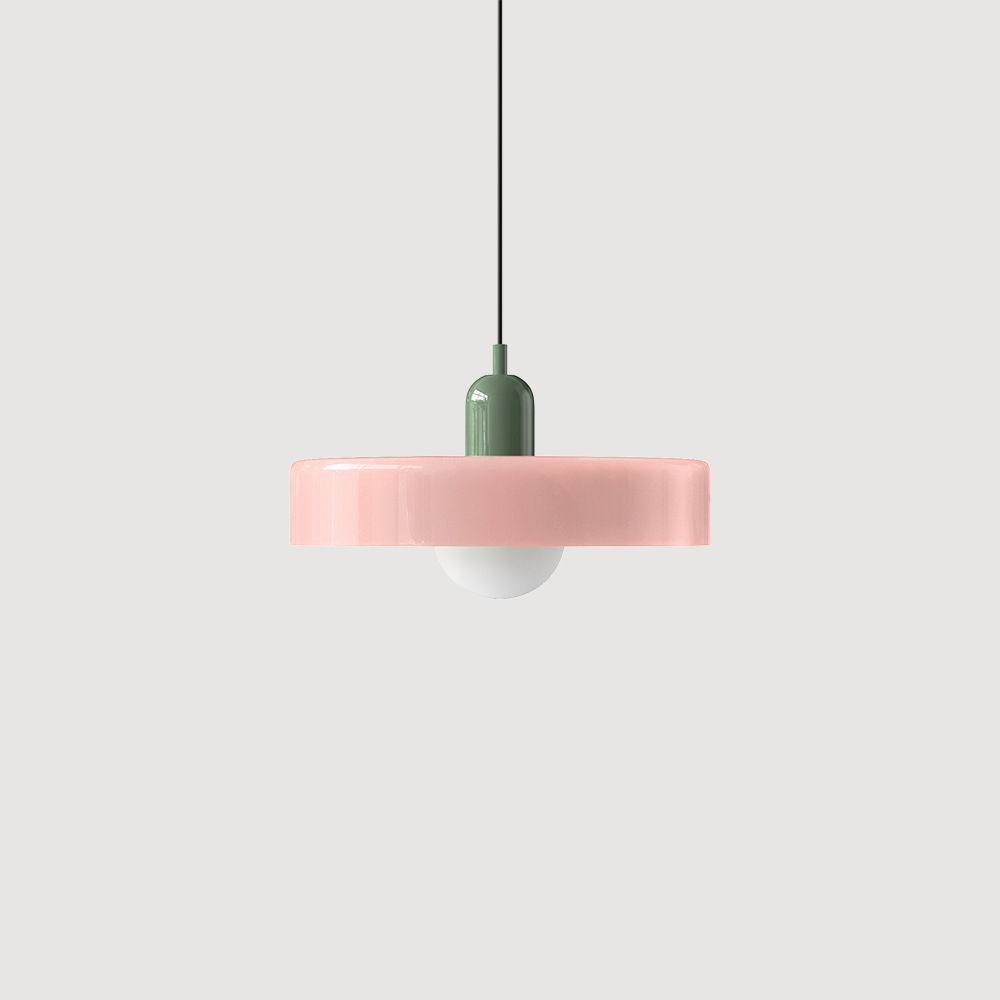 Bunter Bauhaus Glas-Pendelleuchte