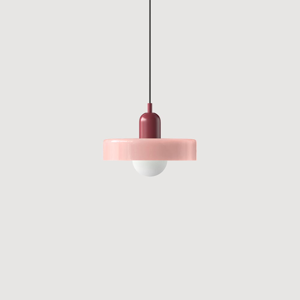 Bunter Bauhaus Glas-Pendelleuchte