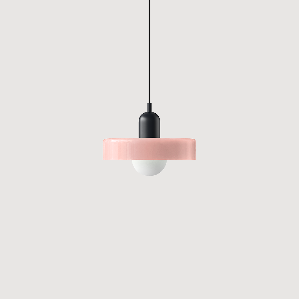 Bunter Bauhaus Glas-Pendelleuchte