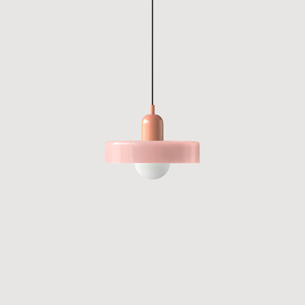 Bunter Bauhaus Glas-Pendelleuchte