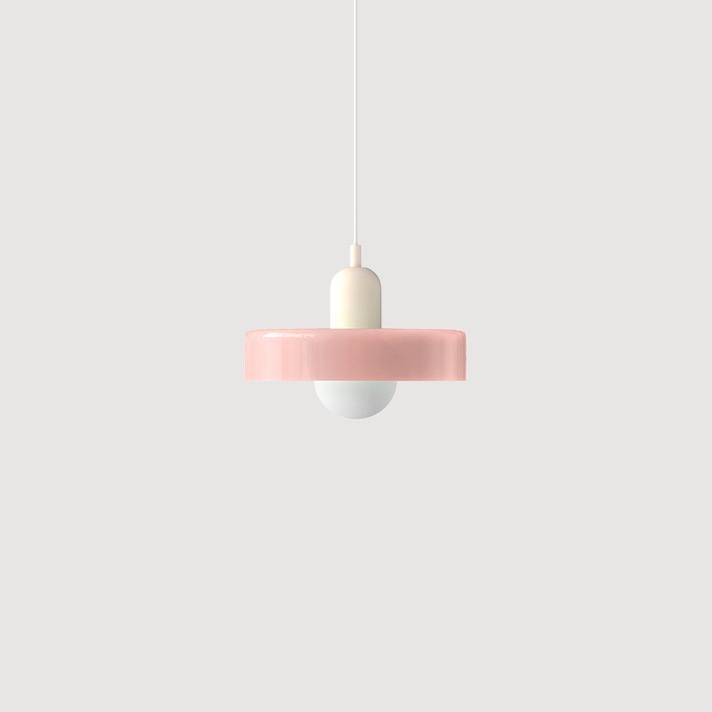 Bunter Bauhaus Glas-Pendelleuchte