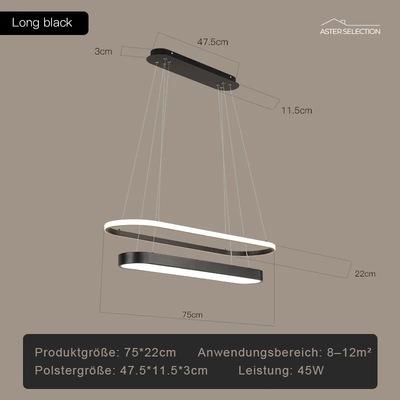 Gold Schwarz LED Kronleuchter