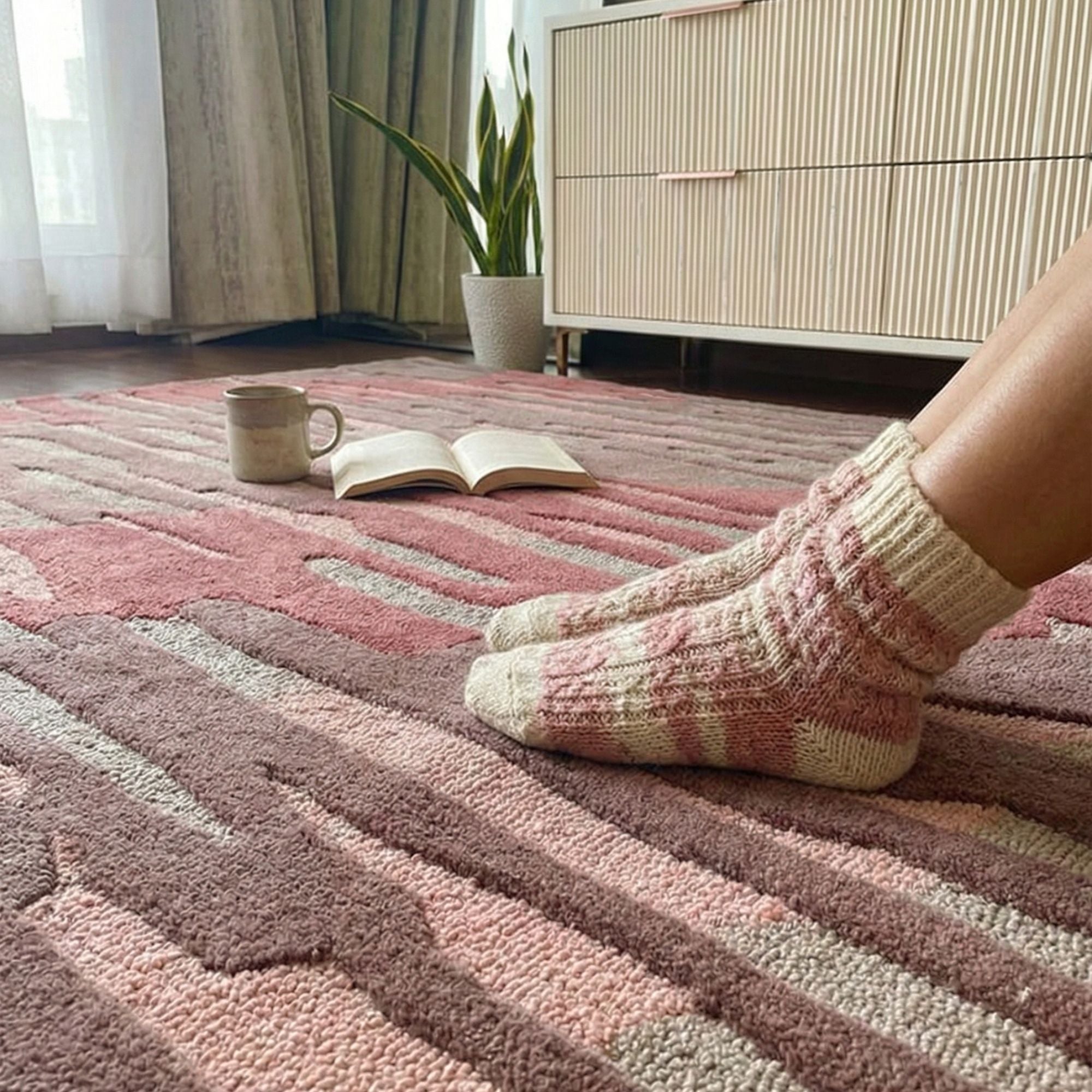 Wollteppich groß 200x300 240x340 300x400 für Wohnzimmer und Schlafzimmer