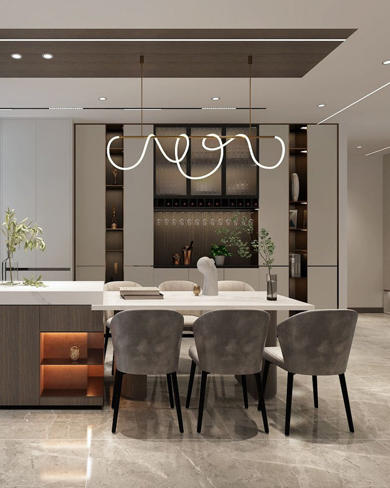 Moderne LED-Pendelleuchte mit Seilmuster
