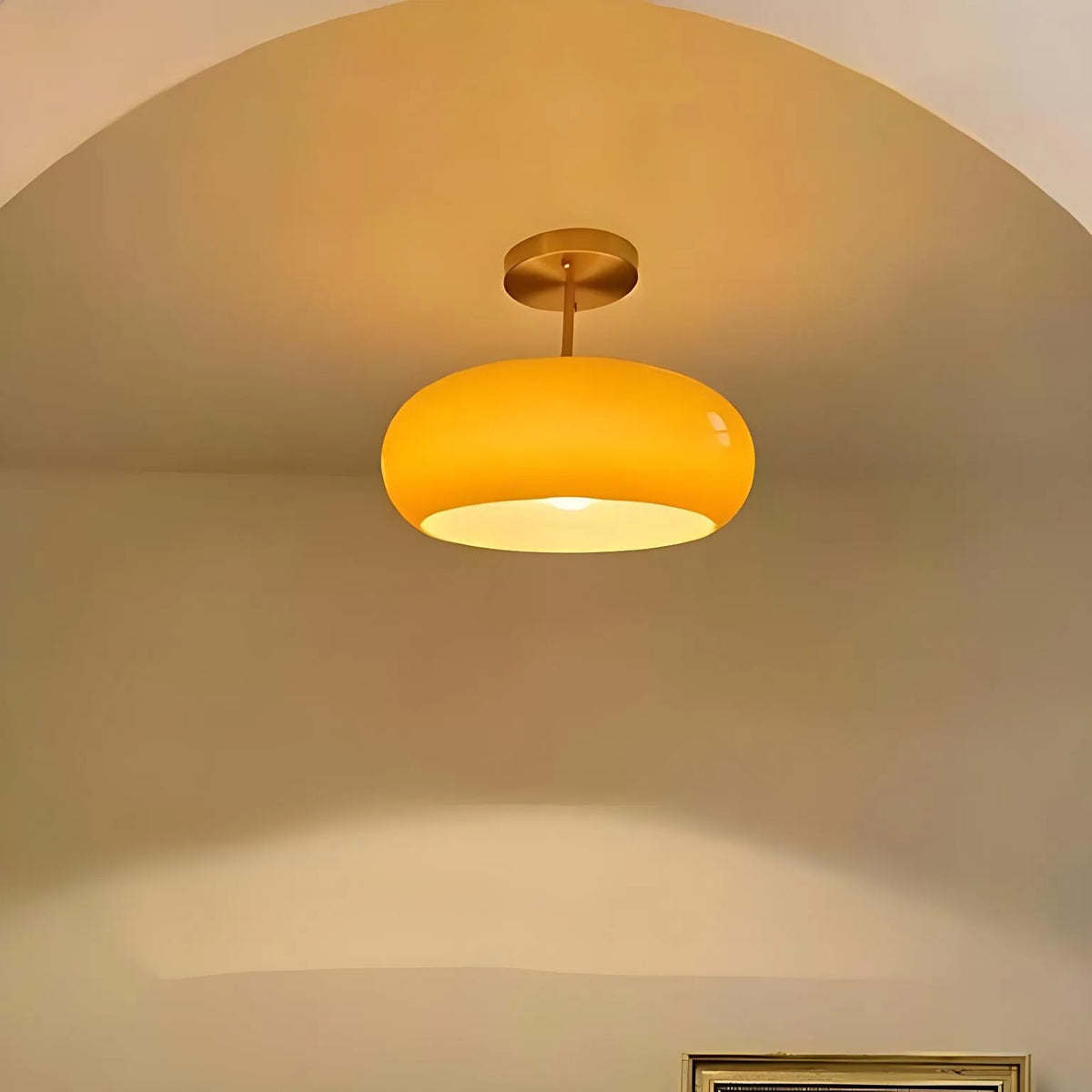 Lunessa Bauhaus Messing-Glas-Scheiben-Deckenleuchte