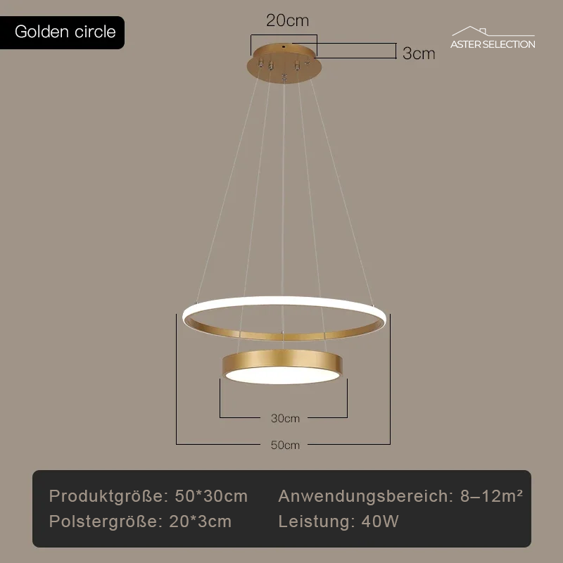 Gold Schwarz LED Kronleuchter
