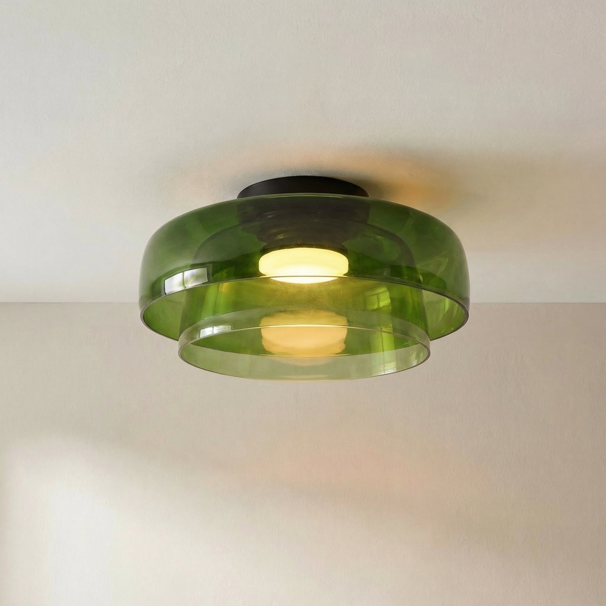 Moderne Bauhaus Pendelleuchte aus geschichtetem Glas