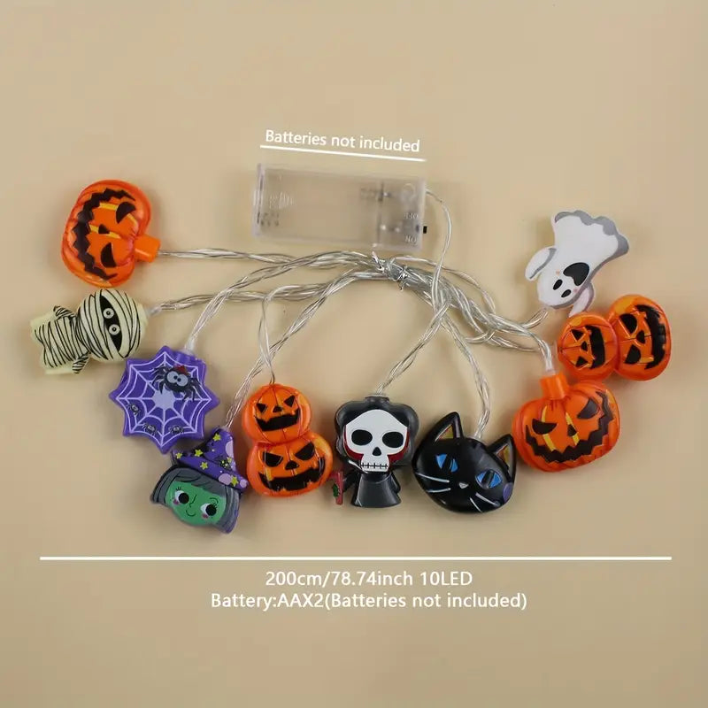 Halloween Kürbis Spinnen Lichterkette