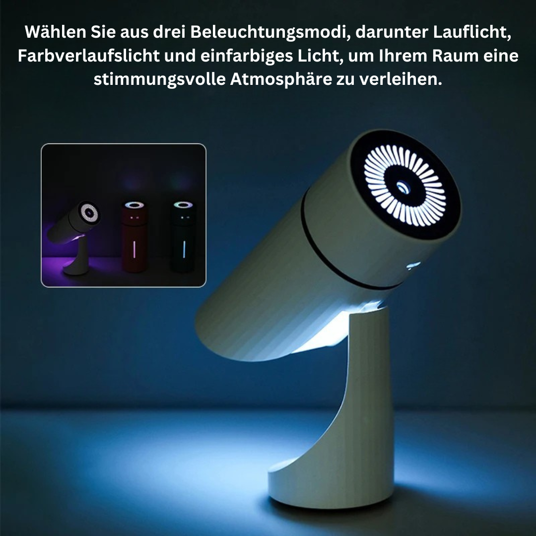 Rotatable mini humidifier with light