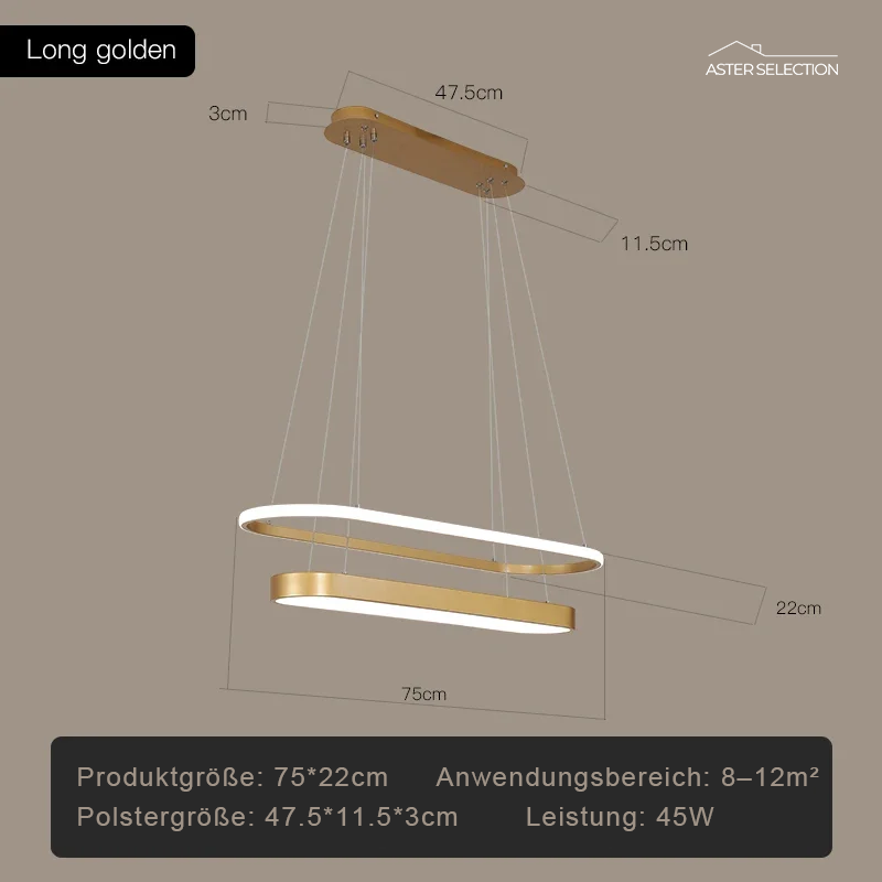 Gold Schwarz LED Kronleuchter