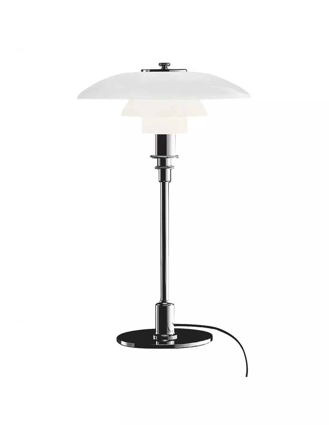 Dänische Tischleuchte aus Metall in Scheibenform