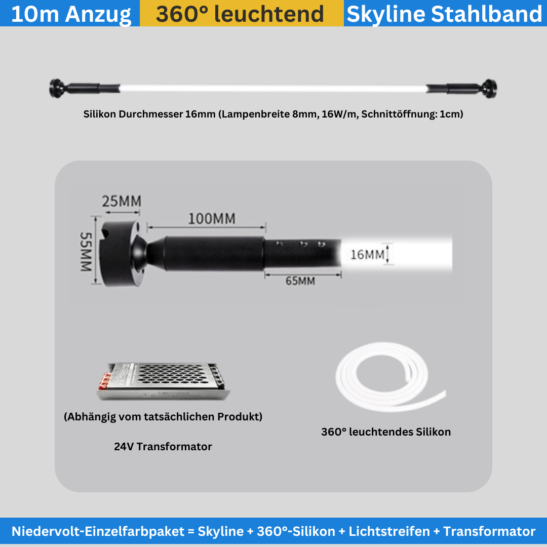 Scandinavian LED light bar made of steel – 360° all-round lighting for modern living
