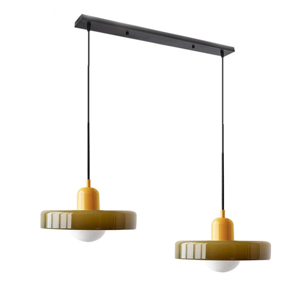 Bauhaus Hängeleuchte aus Buntglas-Aster Selection