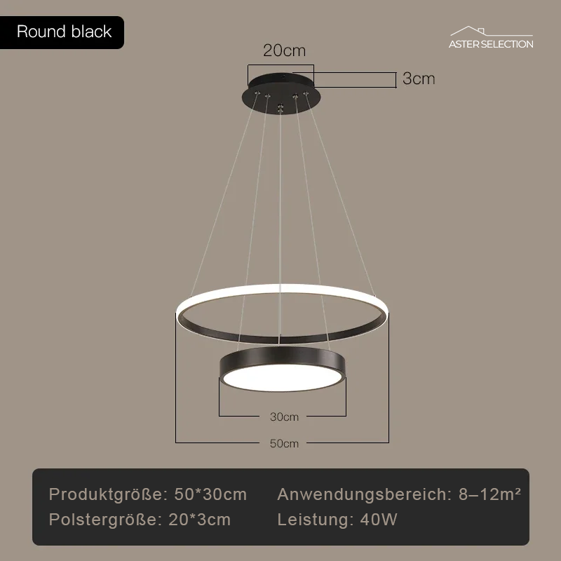 Gold Schwarz LED Kronleuchter