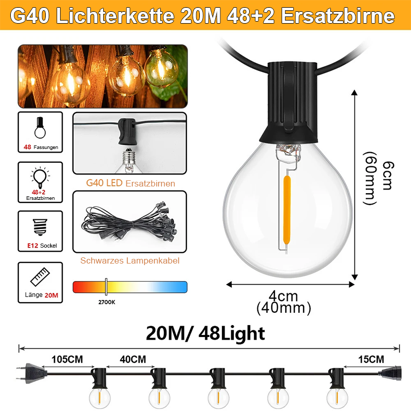 LED G40 Weihnachts Lichterkette