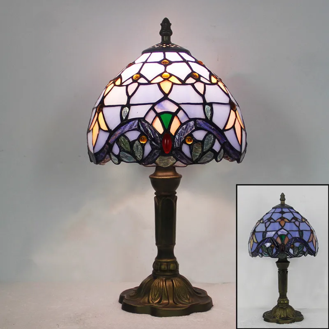 Kabellose Tischlampe im Tiffany-Stil