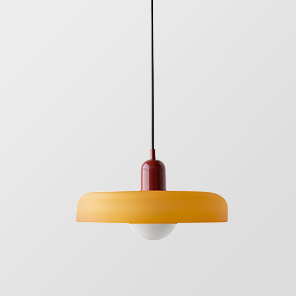 Bunter Bauhaus Glas-Pendelleuchte