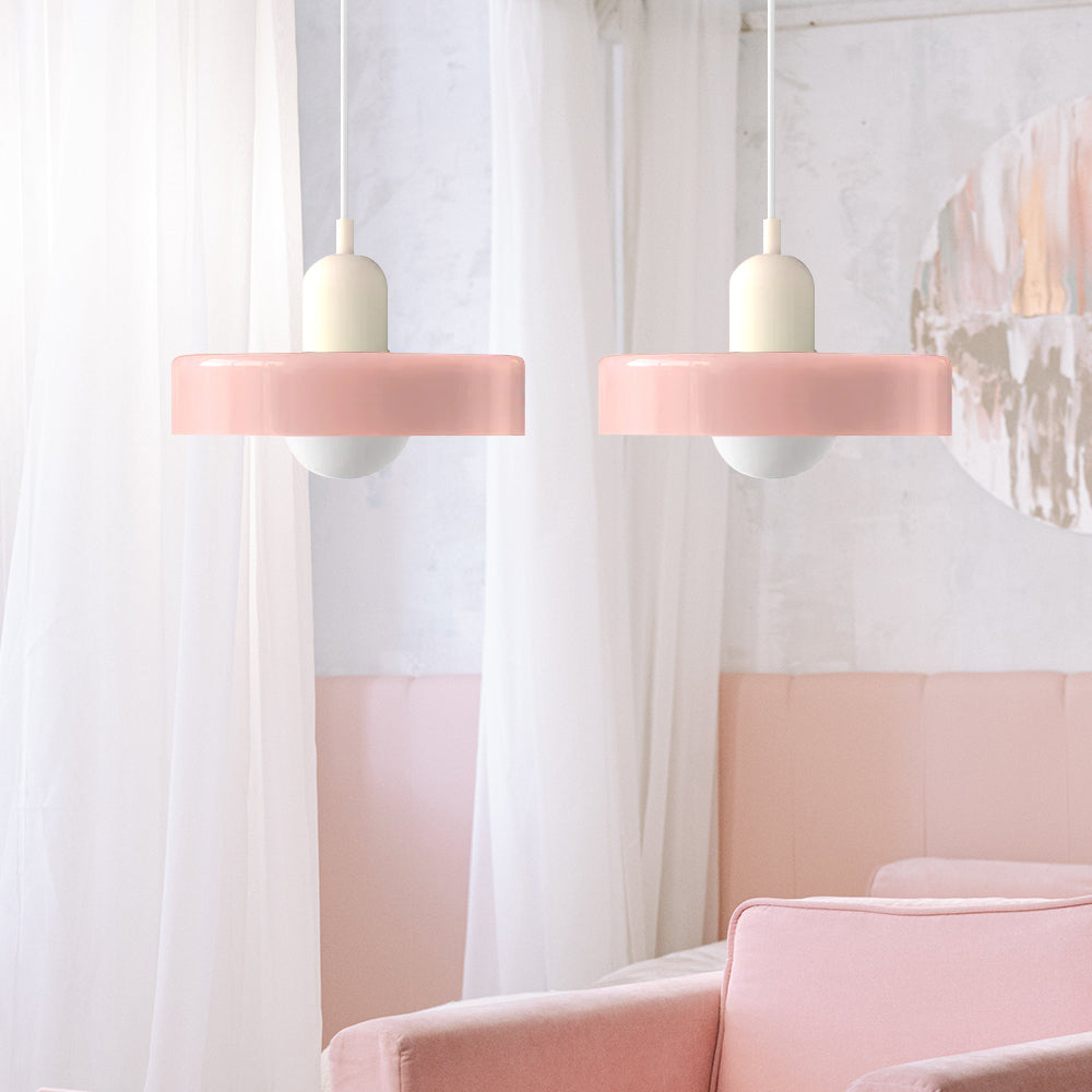 Bauhaus Hängeleuchte aus Buntglas-Aster Selection