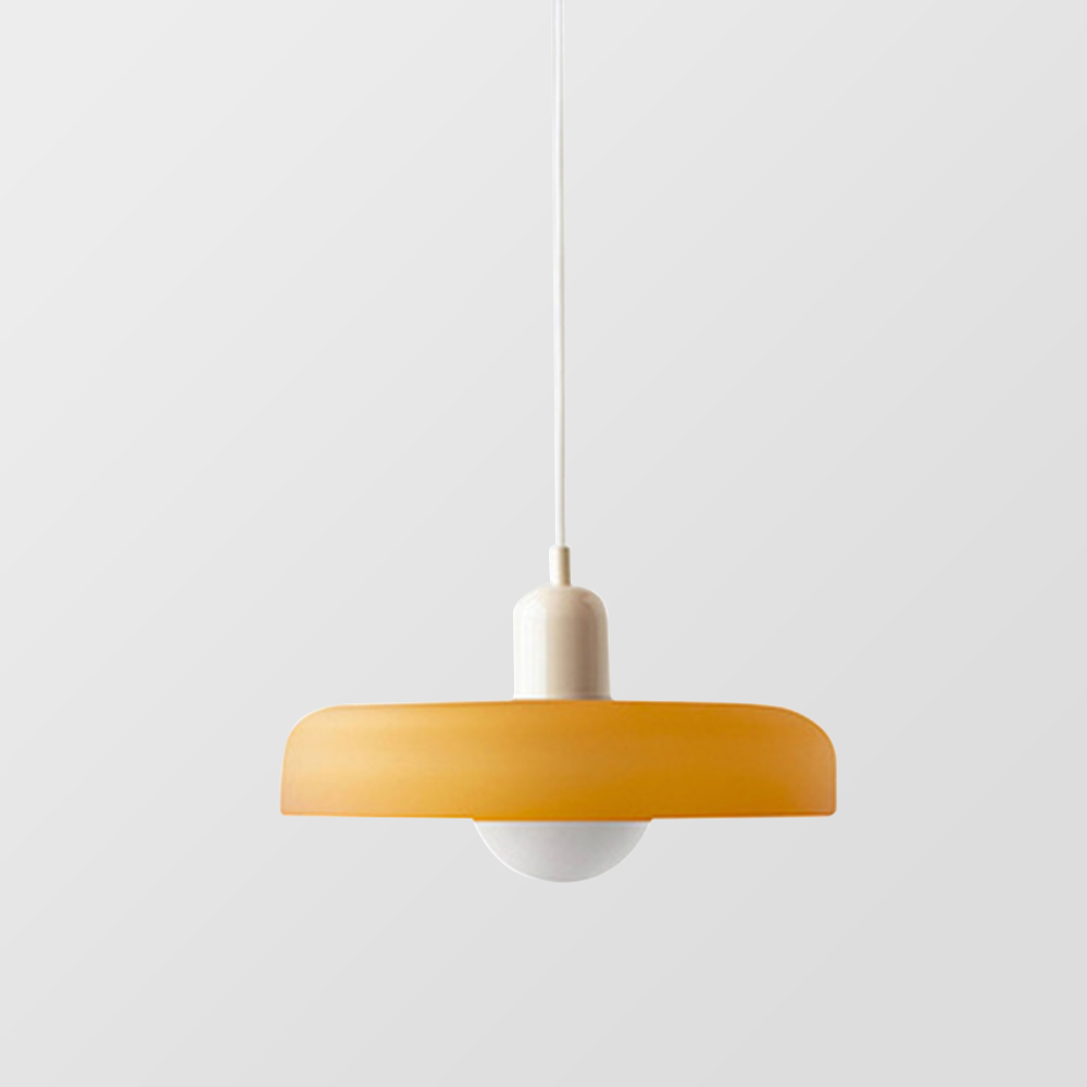 Bunter Bauhaus Glas-Pendelleuchte