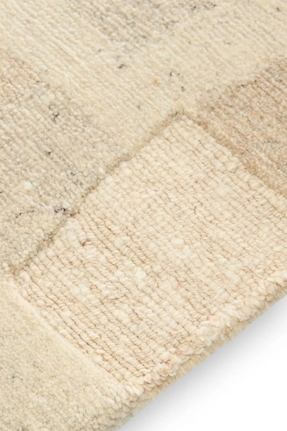 Beiger Wollteppich handgeknüpft modern hochwertiger Wohnzimmer Teppich