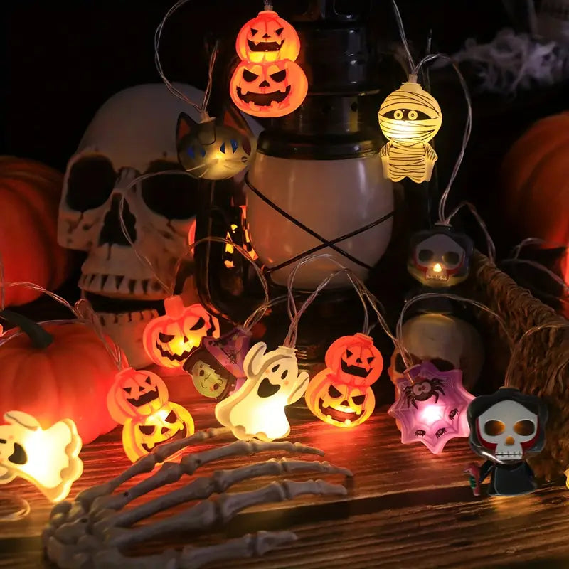 Halloween Kürbis Spinnen Lichterkette