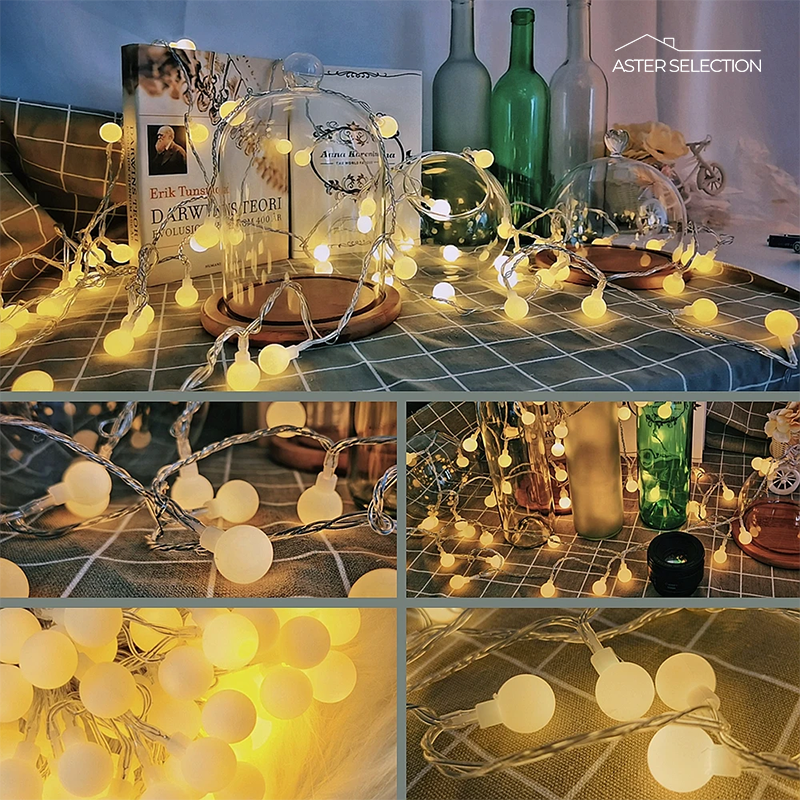 LED Kugel-Lichterkette 13m für Weihnachten