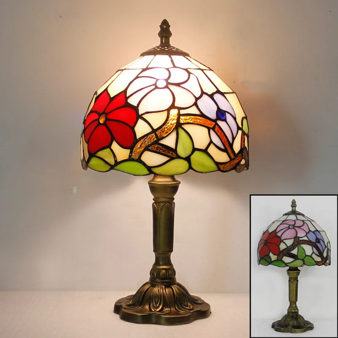 Kabellose Tischlampe im Tiffany-Stil