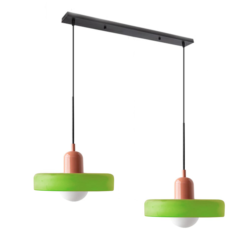 Bauhaus Hängeleuchte aus Buntglas-Aster Selection