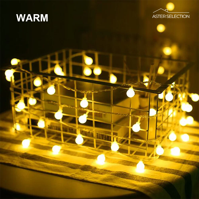 LED Kugel-Lichterkette 13m für Weihnachten