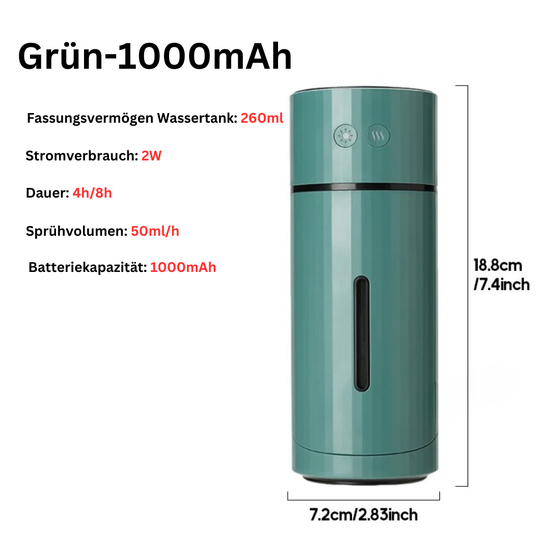 Rotatable mini humidifier with light
