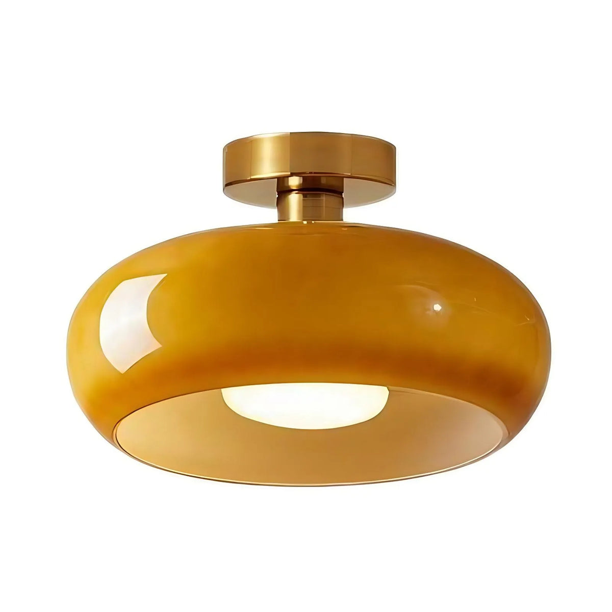 Lunessa Bauhaus Messing-Glas-Scheiben-Deckenleuchte
